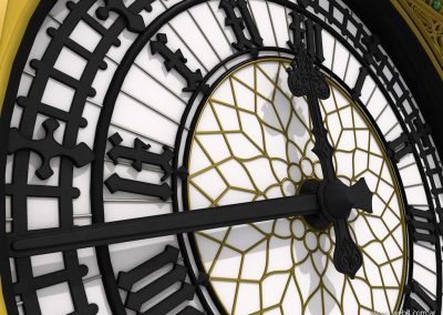 3d render c4d big ben detalle agujas reloj