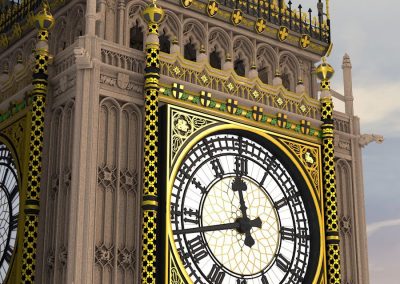 3d render c4d big ben reloj