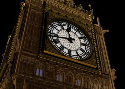 3d render c4d big ben reloj nocturno