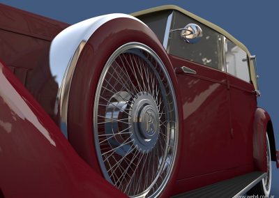 3d render c4d rolls royce detalle rueda