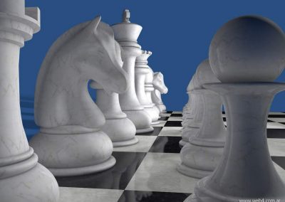 3d render c4d ajedrez blancas