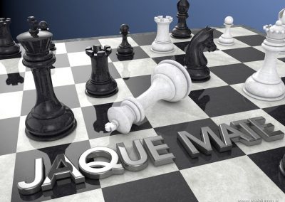 3d render c4d ajedrez jaque mate