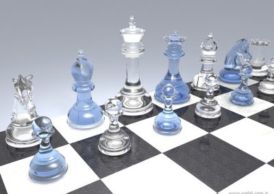 3d render c4d ajedrez cristal