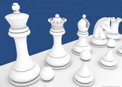 3d render c4d ajedrez sin materiales ni texturas