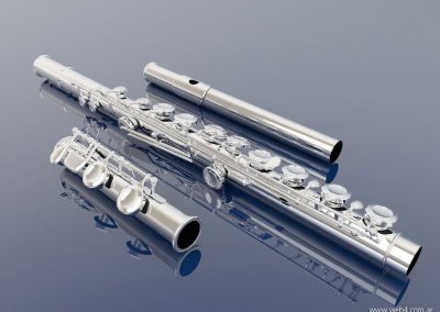 3d render c4d flauta traversa 3 partes