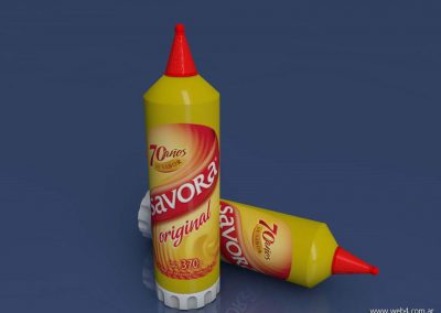 3d render c4d envase para salsas frias girapack