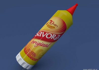 3d render c4d envase para salsas frias girapack