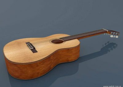 3d render c4d guitarra española lateral