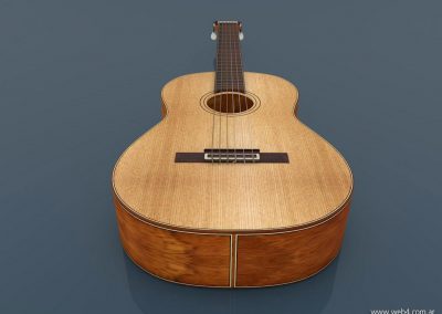 3d render c4d guitarra española inferior