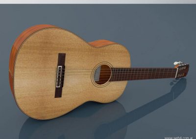 3d render c4d guitarra española