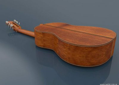 3d render c4d guitarra española volteada