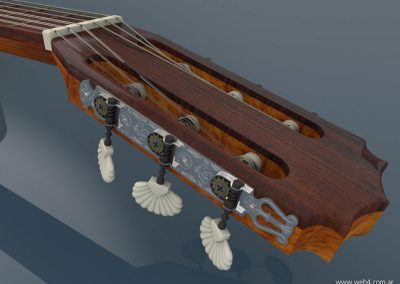 3d render c4d guitarra española clavijero superior