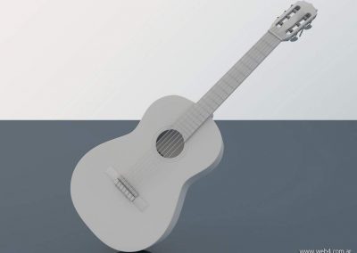 3d render c4d guitarra española sin materiales ni texturas