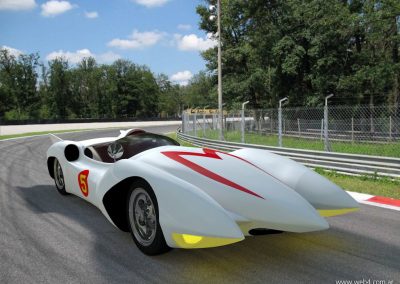 3d render c4d mach 5 speed racer pista