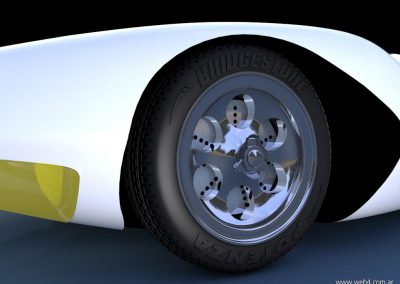 3d render c4d mach 5 speed racer detalle llanta