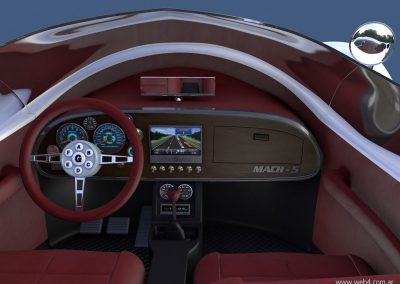 3d render c4d mach 5 interior tablero