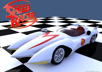 3d render c4d mach 5 speed racer logo