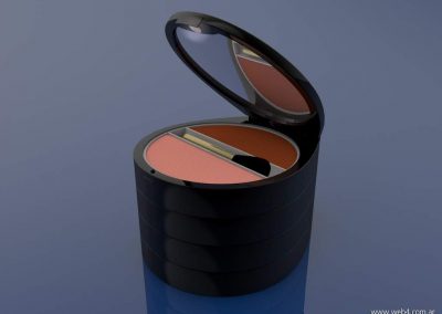 3d render c4d kit maquillaje facial tapa abierta