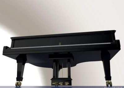 3d render c4d piano steinway frontal inferior