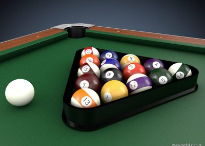 3d render c4d pool bolas triangulo