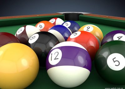 3d render c4d pool bolas detalle