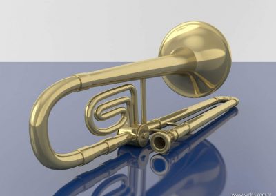 3d render c4d trombon posterior