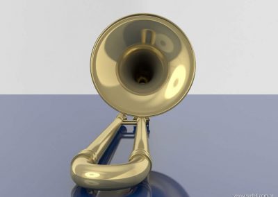 3d render c4d trombon frontal