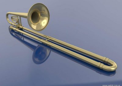 3d render c4d trombon abierto total