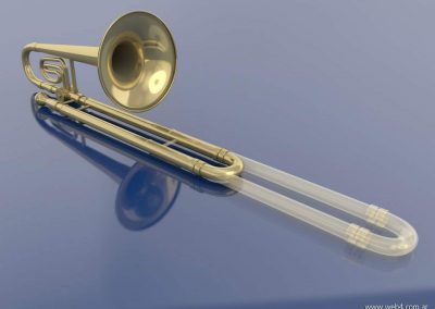 3d render c4d trombon abierto