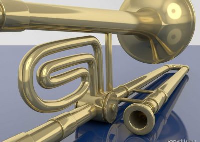 3d render c4d trombon back