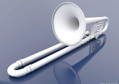 3d render c4d trombon sin textura