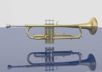 3d render c4d trompeta lateral