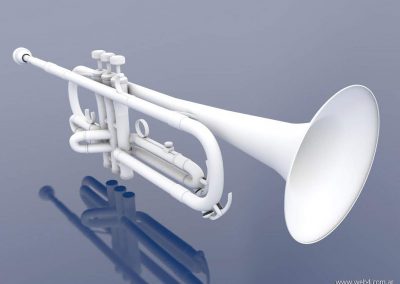 3d render c4d trompeta sin textura