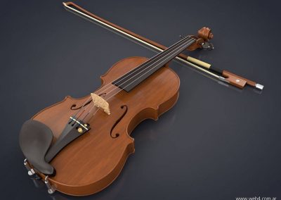 3d render c4d violin con arco