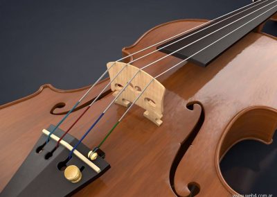 3d render c4d violin puente detalle