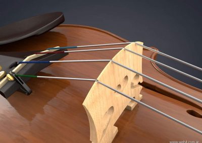 3d render c4d violin puente superior