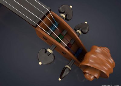 3d render c4d violin clavijero front