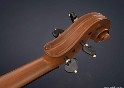 3d render c4d violin clavijero back