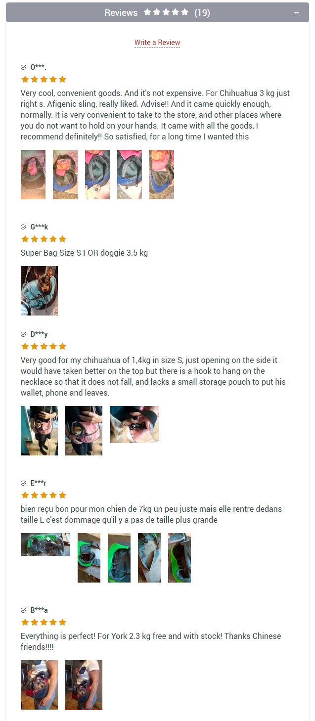 reseñas en la tienda online