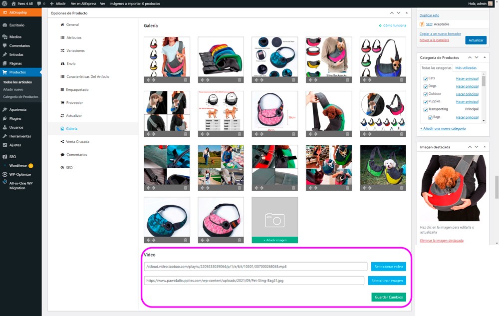 Editar galería en tienda