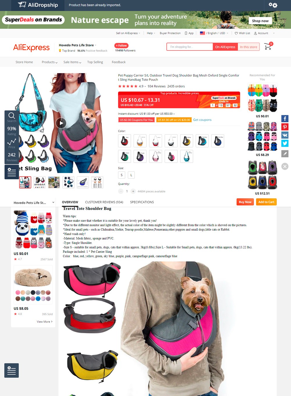 Producto en aliexpress sin editar